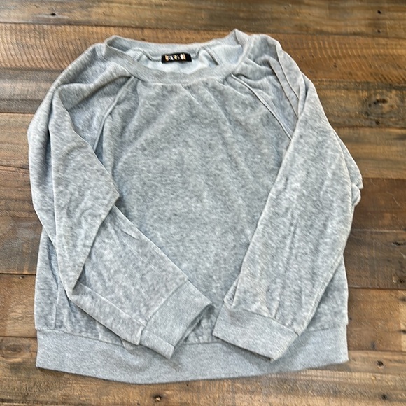 Kondi MATCHING SET. S Raglan Top & XS Harem Pants in Grey Heather Velour - Picture 5 of 10